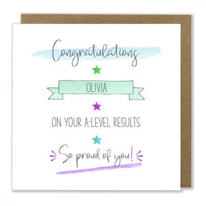 Personalised Exam Results Card, Congratulations on your Exam Results, Well Done Card, SAT, GCSEs, A-Levels, Exams Greeting Card