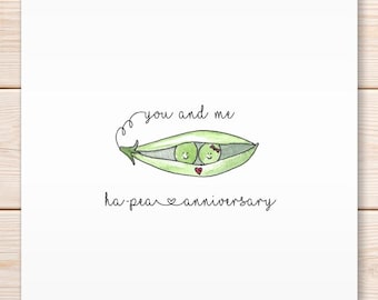 Peas in a Pod Anniversary Card, Wedding Anniversary Card, Happy Anniversary Card