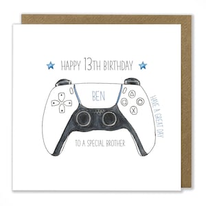 Carte d'anniversaire de jeu personnalisée, carte de voeux PS5