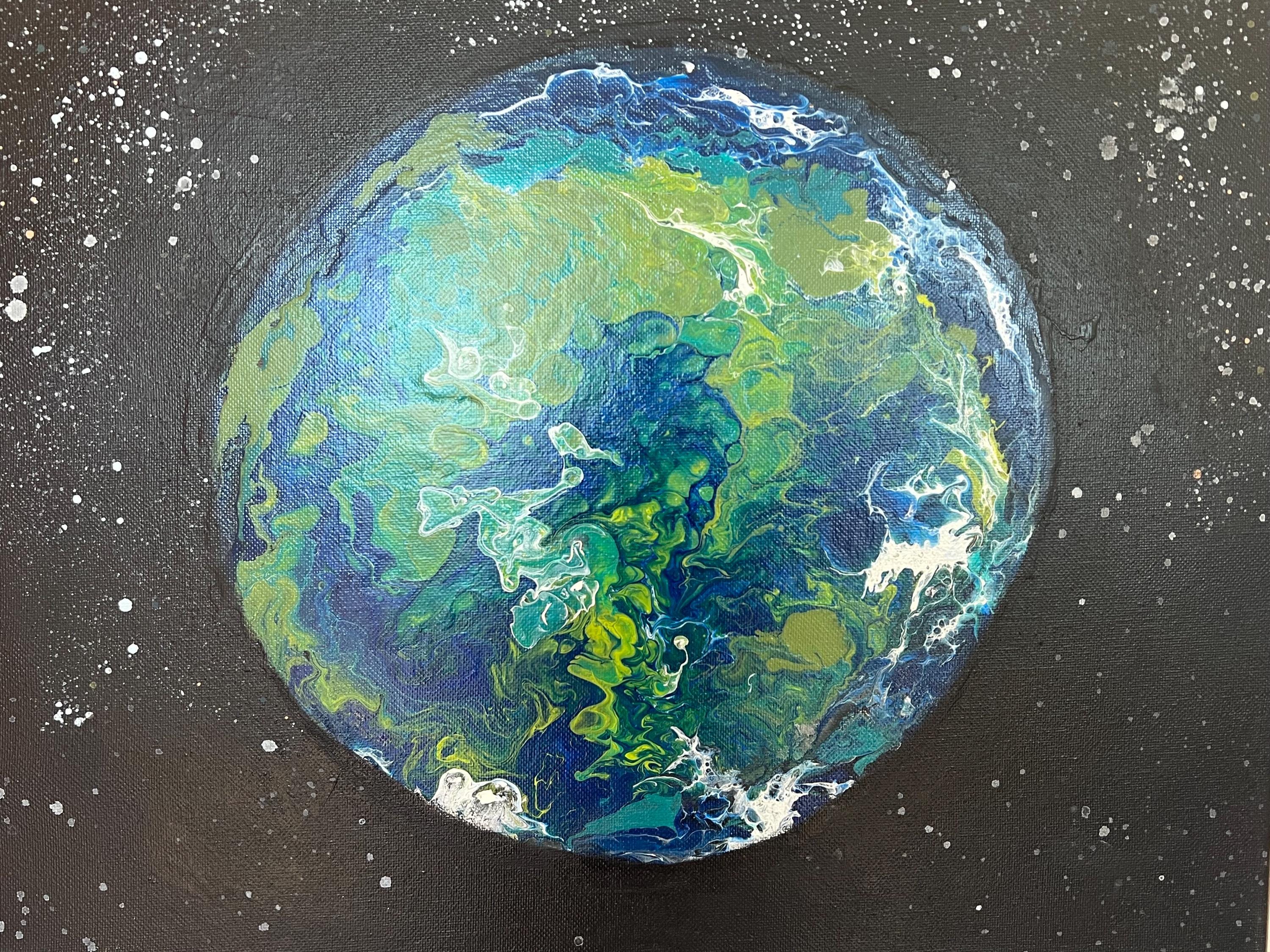 Original Painting - Planet Earth - Contemporary Wall Art - Etsy