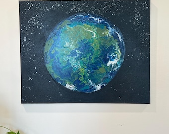 宇宙から見た地球 アクリルアートプリント | 星の絵画、宇宙アート