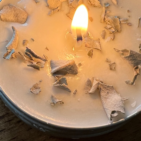 white sage oil and leaf SMUDGE CANDLE - made with organic ingredients
