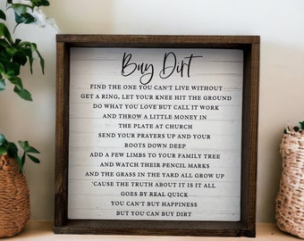 Buy Dirt Wooden Sign, Country Song Farmhouse Sign