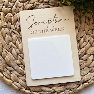 effaçable à sec Écriture de la semaine | Aimant verset de la Bible pour réfrigérateur | Cadeau chrétien | Verset biblique de la semaine
