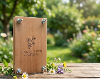 Flower Plant Press Kit, Engraved Flower Wooden Flower Press,  Rustic Botanical Solid Wood Press, Dried flower Craft Kit