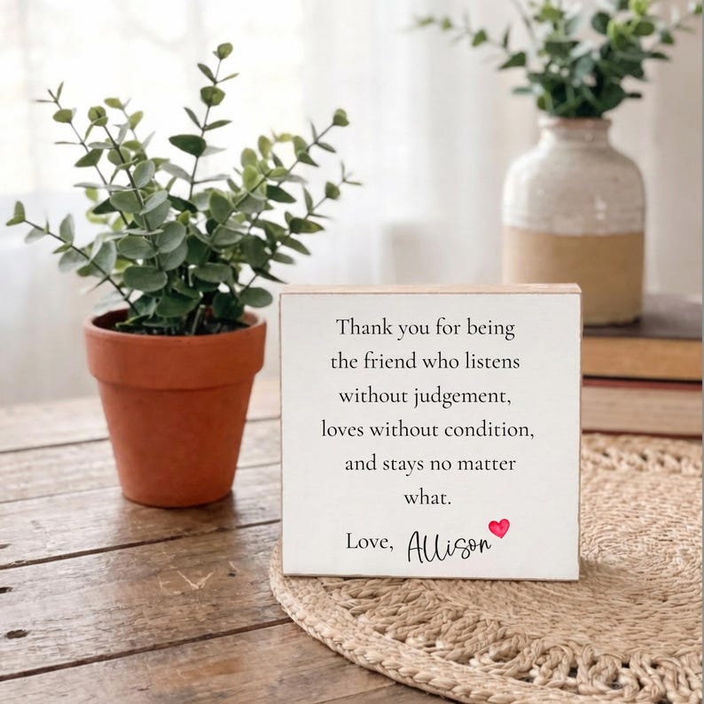 Personalized Friend Block Sign Gift – Custom Message Block Sign ...