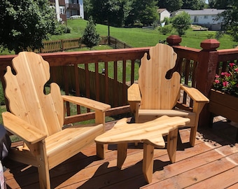 Set of Two Michigan Cedar Adirondack Chairs