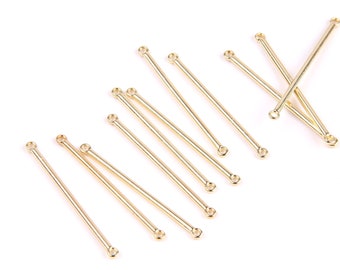 6PCS+  gold Planted Zn Alloy Earring charm-Earring Stick/bar shaped-Connector-Earring findings-Jewelry Supply 45*3mm ZL1054