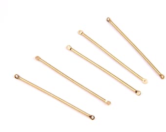 6PCS+  Raw Brass Charms-stick/bar Shaped- earring pandent- basis accessories-connector- earring findings-Jewelry Supplies - 50*1.5mm - D1040