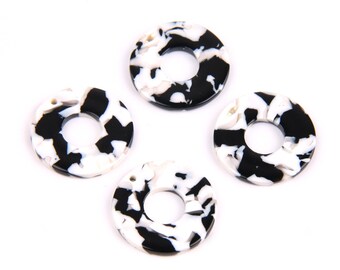 6PCS+ Tortoise Shell 26mm(1.02") Acetate Acrylic Earring Charms- Circle Shaped Pendant-Earring findings-jewelry supply A1160J