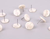 6PCS Tortoise Shell Acetate Acrylic Earring Earring Stud post charm- coin shaped-connector-Earring findings-Jewelry Supplies 15mm A1041D