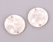 6PCS Tortoise Shell Acetate Acrylic Earring Charms-Coin Shaped Pendant,Earring connector with two(double) holes jewelry supply A1050A