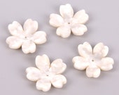 6PCS Tortoise Shell Acetate Acrylic earring charms-Sakura cherry blossom Flower Shaped Pendant- Earring findings-jewelry supply 27MM A1060G