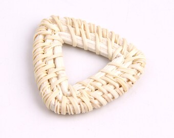 Orecchini pendenti a forma di conchiglia in rattan, realizzati a mano