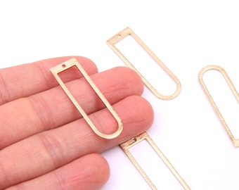 6PCS+ Raw Brass Charms-Arch shape earring pendant-door shape-Brass earring accessories-earring findings-Jewelry Supplies-12*40MM D1254