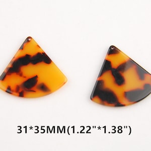 Acetate Acrylic Diy faned Earring Charms fan-Shaped Pendant Acetate Tortoise Shell charm  Earring findings  jewelry supply CS017B