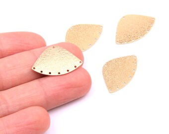 6PCS+ Raw Brass earring connector-Fan shape earring charms with holes-Brass earring-earring findings-Jewelry Supplies-16*25MM D1256