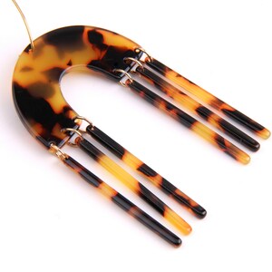 2PCS+ Tortoise Shell Acetate Acrylic Diy Earring Charms with sticks- Tassel Shaped Pendant- Earring findings - jewelry supply 40*65mm A1286A