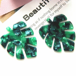 Acetate Acrylic Diy Earring Charms  Earrings Large leaf  Shaped Pendant,Acetate Tortoise Shell charm  Earring findings  jewelry supplyCS005E