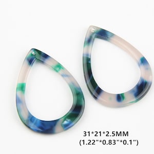 Acetate Acrylic Diy Earring Charms  TEAR DROP  Shaped Pendant Acetate Tortoise Shell charm  Earring findings  jewelry supply A014D