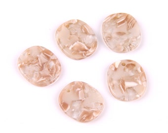 6PCS+ Tortoise Shell Acetate Acrylic Earring- short and  stout oval Shaped Pendant-Earring findings-jewelry supply19mm x 16mm x 2.5mm A1109A
