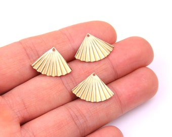 10PCS+ Brass earring Fan shape Earring charms Brass Earring connector pendant earring findings copper accessories jewelry supply D1196