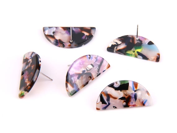 Buy 6PCS+ Tortoise Shell Acetate Acrylic Earring Stud/post Charm