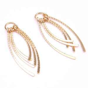 6PCS+  gold Plated Metal Earring tassel charms-metal Tassel earring pandent-Earring hoop tassels findings -Jewelry Supply20*58mm ZL1214