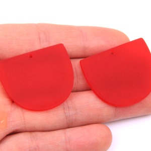 6PCS+ Matte Acrylic Earring Charms-D Shaped Pendant-Rubber paint spraying - Acrylic Charms-Earring findings-jewelry supplies 35*29mm A1340H