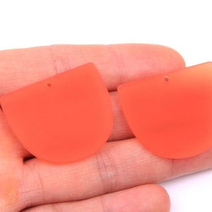 6PCS+ Matte Acrylic Earring Charms-D Shaped Pendant-Rubber paint spraying - Acrylic Charms-Earring findings-jewelry supplies 35*29mm A1340G