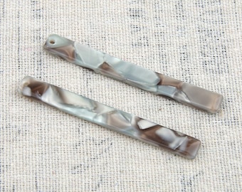 Acetate Acrylic Earring Charm-Rectangle and Rod Bar Shaped Pendant -Acetate Tortoise Shell charm- Earring findings -jewelry supply CS007CH