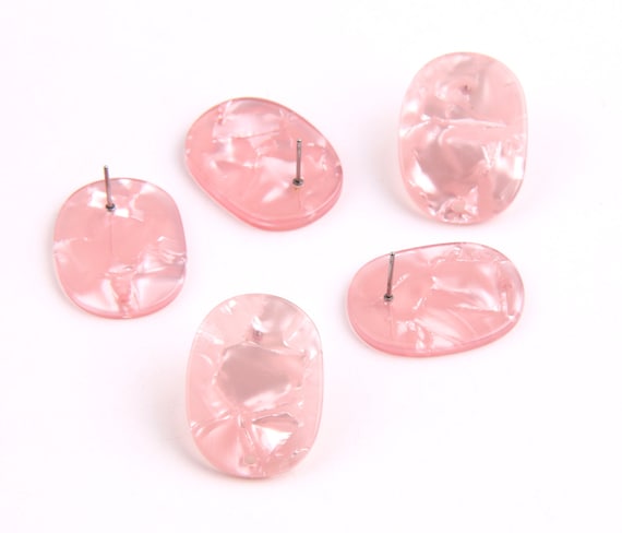6PCS+ Tortoise Shell Celluloid Acetate Acrylic Earring Stud/post charm-Oval shaped-connector-Earring findings-Jewelry Supplies A1155F