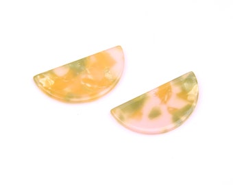 6PCS + Schildpad shell Acryl Earring Charms-Semicircle Hanger-Earring bevindingen-halve cirkel ketting sieraden aanbod37 x 18 x 2,5 mm A1206L