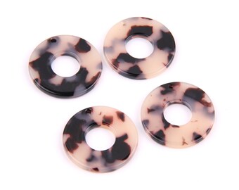 6PCS+ Tortoise Shell 26mm(1.02") Acetate Acrylic Earring Charms- Circle Shaped Pendant-Earring findings-jewelry supply A1160H
