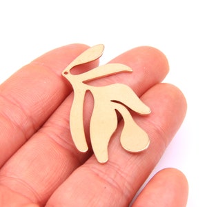 6PCS+ Brass earring leaf shape charm raw brass Earring charms Earring connector pendant earring findings accessories jewelry supply D1212