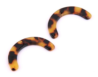 6pcs+ Tortoise Shell Earrings Connector charm with 4 holes-Acetate Acrylic Charms-N Shaped Pendant-Earring findings- jewelry supply  A1018A