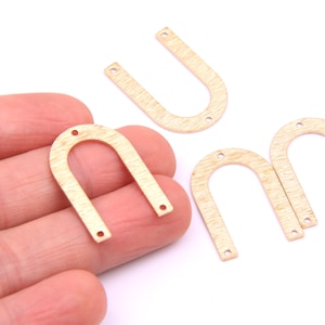 6PCS+ Raw Brass earring connector-U shape earring charms with holes-Brass earring-earring findings-Jewelry Supplies-20*28MM D1257