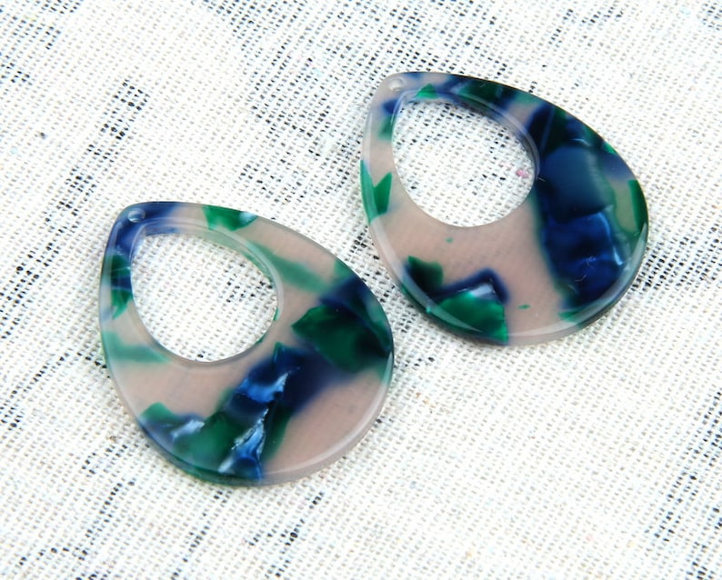4pcs Tortoise Shell Earrings Acetate Acrylic Earring Charms  Teardrop Shaped Pendant  Earring Findings diy jewelly supplies CS6011C