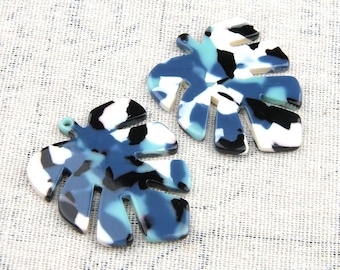 Acetato acrílico Diy pendientes pendientes pendientes hoja grande en forma de colgante, acetato tortuga Shell encanto pendiente hallazgos de joyería supplyCS005A