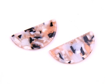 6PCS + Schildpad shell Acryl Earring Charms-Semicircle Hanger-Earring bevindingen-halve cirkel ketting sieraden aanbod37 x 18 x 2,5 mm A1206J