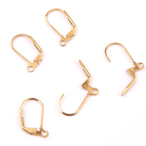 12PCS+Raw Brass French style Hook - Raw Brass Earring Hook - Raw Brass Ear Wires - Jewelry Supplies - 10mmx19mm D1022