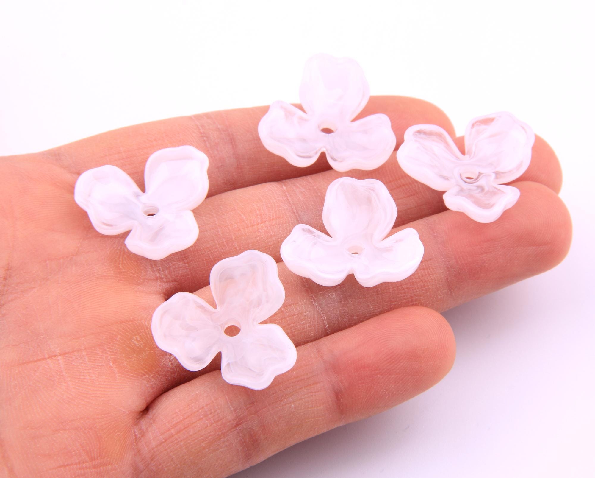 6PCS+Acrylic flower shape Earring Charm- three-petals flower charms Pendant - colorful Earring findings - jewelry supply 24mm B2005C