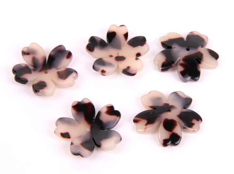 Earring findings-jewelry supply 27MM A1060C 6PCS Tortoise Shell Acetate Acrylic earring charms-Sakura cherry blossom Flower Shaped Pendant