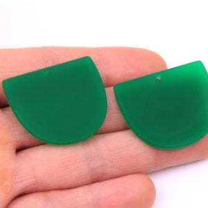 6PCS+ Matte Acrylic Earring Charms-D Shaped Pendant-Rubber paint spraying - Acrylic Charms-Earring findings-jewelry supplies 35*29mm A1340M