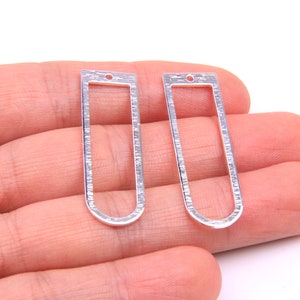 6PCS+ Silver  plated Brass Charms-Arch shape earring pendant-Brass earring accessories-earring findings-Jewelry Supplies-12*40MM D1254B