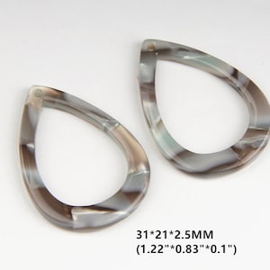 Acetate Acrylic Diy Earring Charms  TEAR DROP  Shaped Pendant Acetate Tortoise Shell charm  Earring findings  jewelry supply A014C