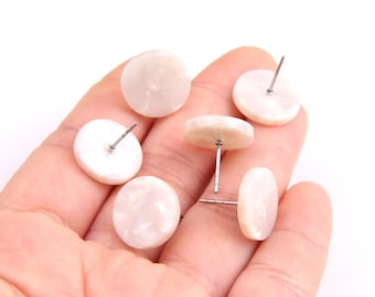 6PCS+ Tortoise Shell Acetate Acrylic Earring Stud without Hole -round shaped-stud earring -Earring findings-Jewelry Supplies 15mm A1334F