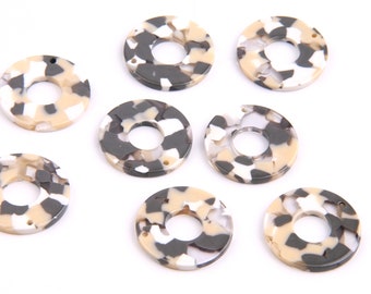 6PCS+ Tortoise Shell 26mm(1.02") Acetate Acrylic Earring Charms- Circle Shaped Pendant-Earring findings-jewelry supply A1160K