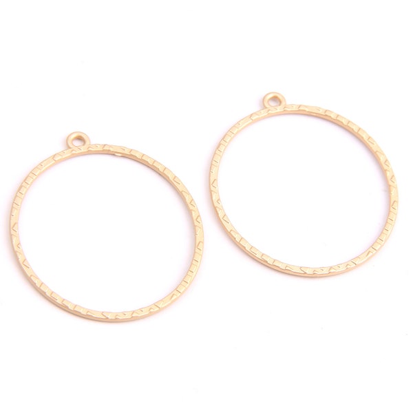 6PCS+ Matted Gold Planted (dull gold) Zn Alloy Earring charms- Oval frame shape -Earring pendant/accessory-Jewelry Supplies  ZL1183A