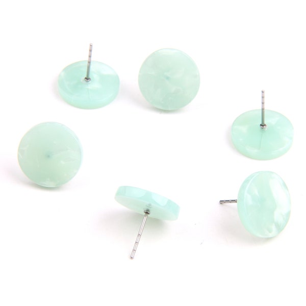 6PCS+ Tortoise Shell Acetate Acrylic Earring Stud without Hole -round shaped-stud earring -Earring findings-Jewelry Supplies 15mm A1334D